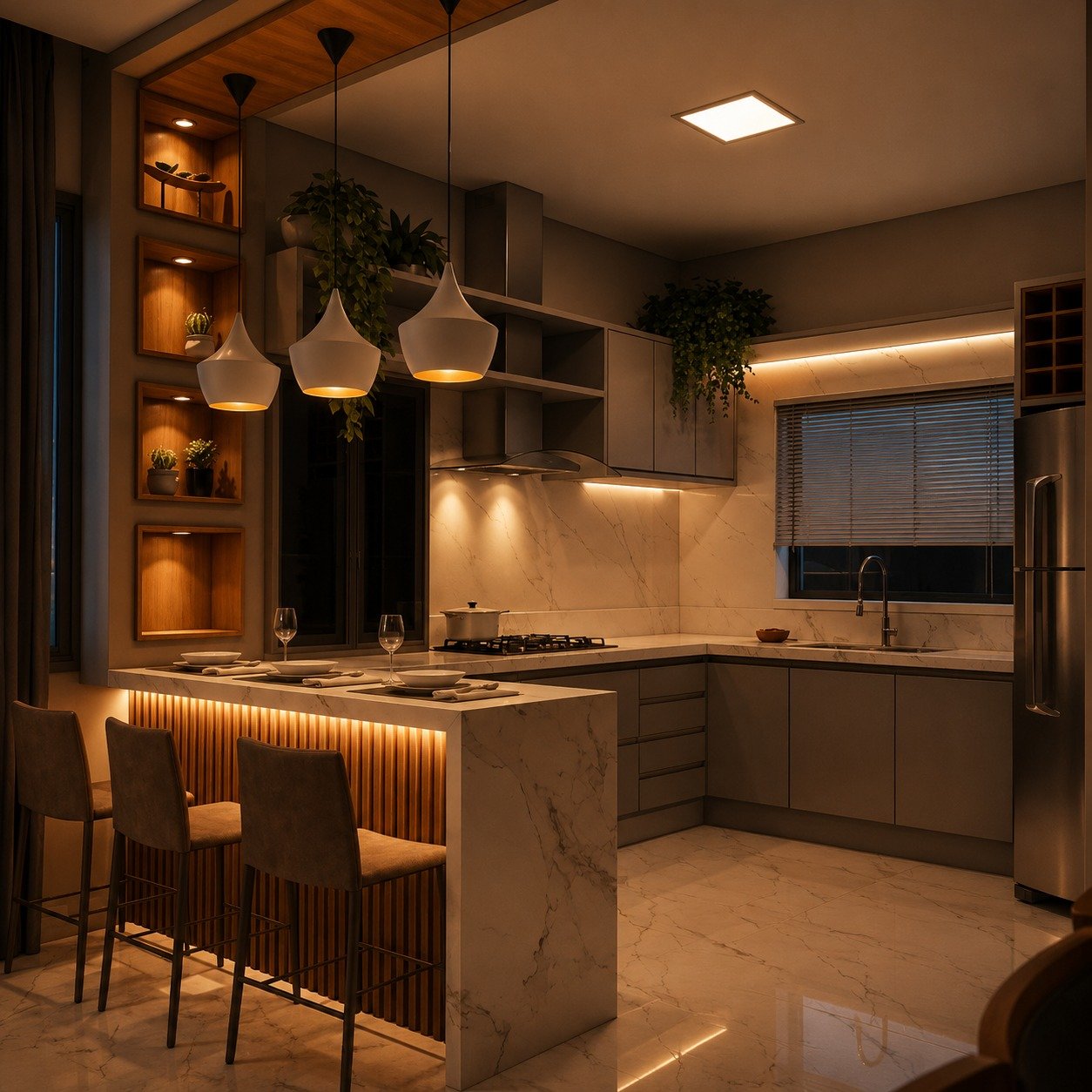 L-Shape modular kitchen, Ravet